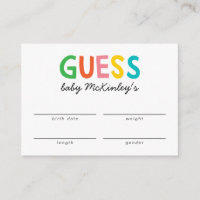 African Safari Animals Baby Shower Guessing Game