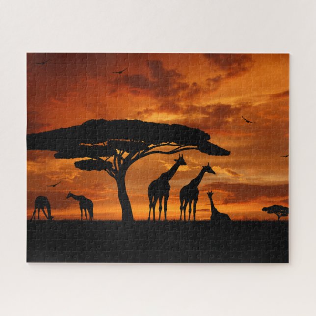 African Safari at Sunset Jigsaw Puzzle (Horizontal)