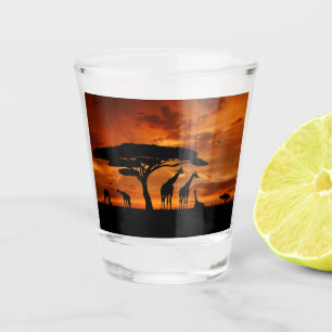 African Safari at Sunset Shot Glass