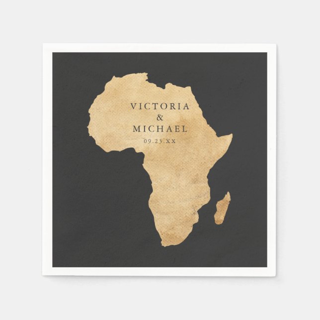 African Safari Boho Floral Monogram Napkin (Front)