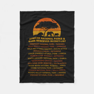 African Safari Bucket List Sunset Lion Elephant Se Fleece Blanket