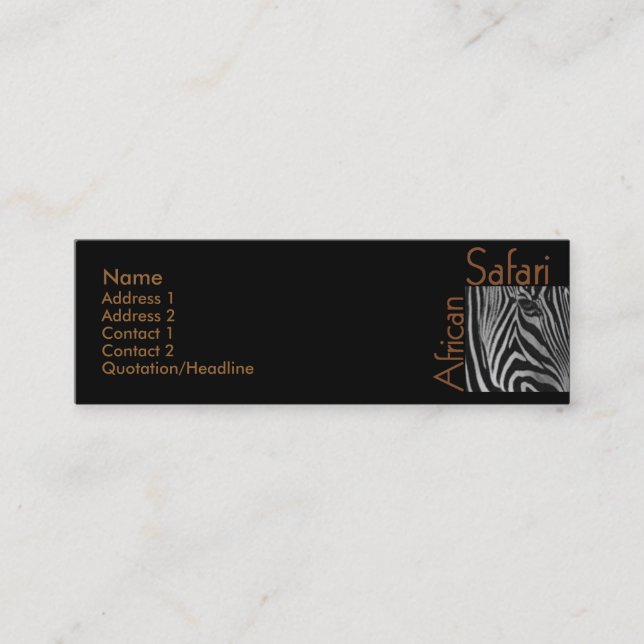 African Safari Business Card (Front)