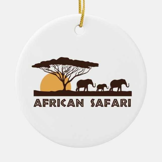 African Safari Ceramic Tree Decoration (Front)