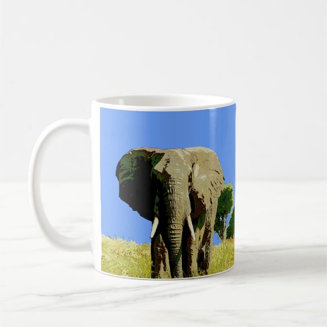 African Safari Elephant  Coffee Mug (Left)
