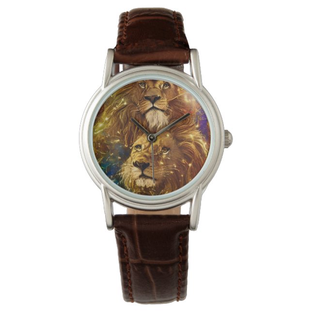 African Safari Fantasy Lions Watch (Front)