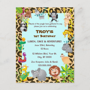 African Safari - First Birthday Party Invitation