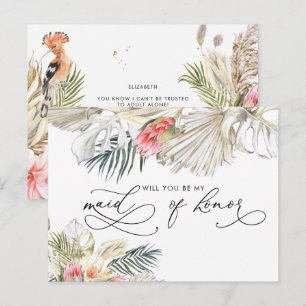 African Safari Floral   Be My Maid of Honour Postcard
