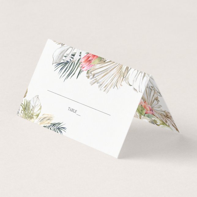 African Safari Floral | Wedding Place Card (Front)
