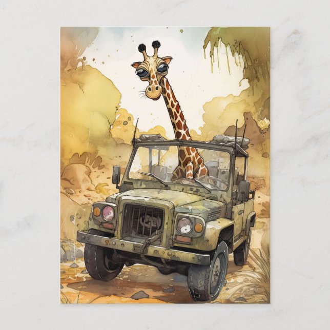 African Safari Giraffe Postcard (Front)