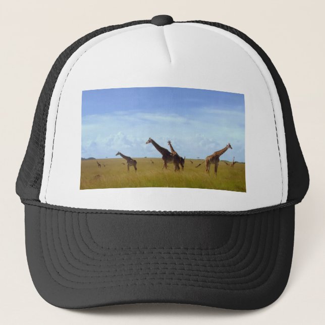 African Safari Giraffes Trucker Hat (Front)
