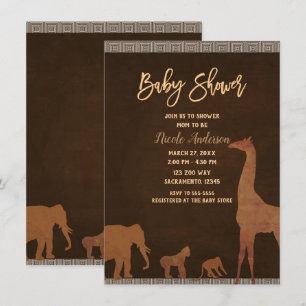 African Safari Jungle Zoo Animals Baby Shower Invitation