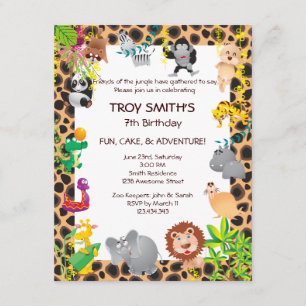 African Safari Kid's Birthday Party Invitation
