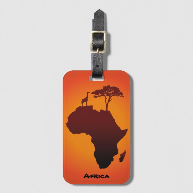 African Safari Map - Luggage Tag (Front Vertical)