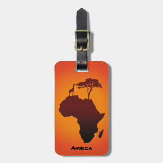 African Safari Map - Luggage Tag