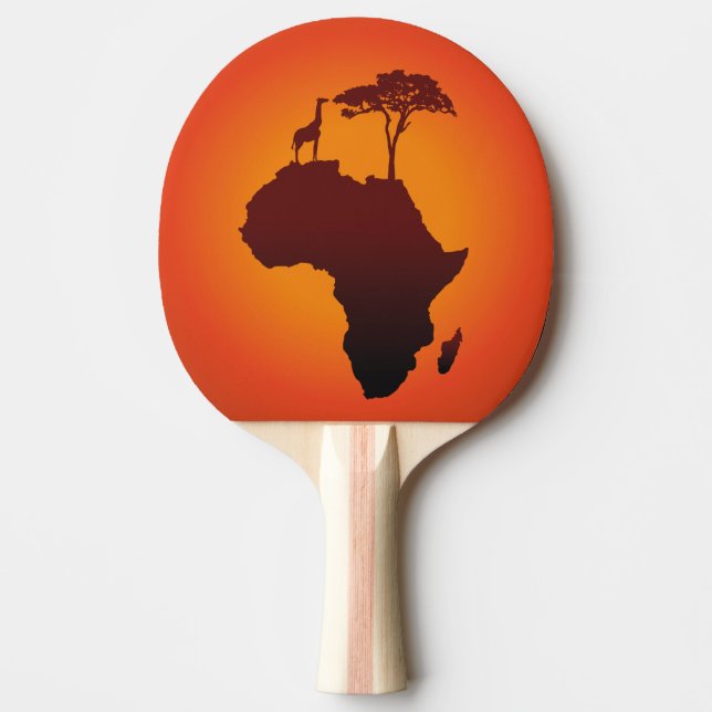 African Safari Map - Ping Pong Paddle (Front)