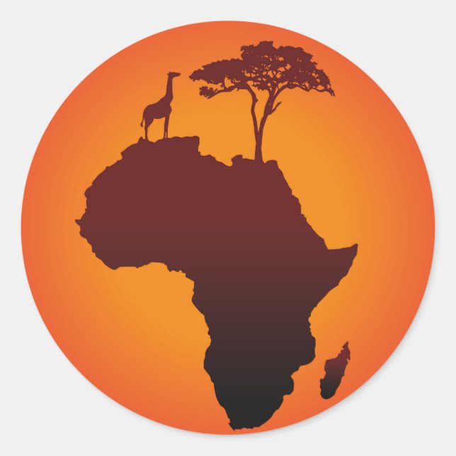 African Safari Map - Sticker (Front)
