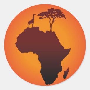 African Safari Map - Sticker