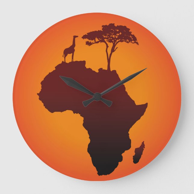 African Safari Map - Wall Clock (Front)