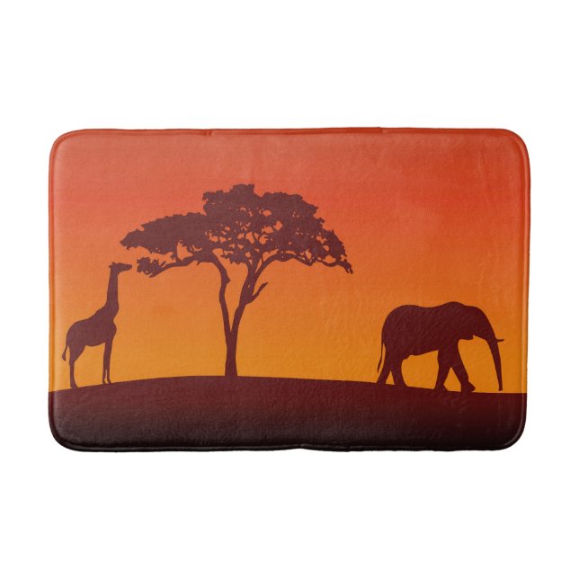 African Safari Silhouette - Bath Mat (Front)