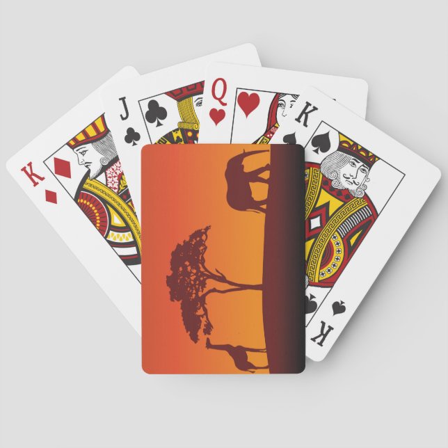 African Safari Silhouette - Card Deck (Back)