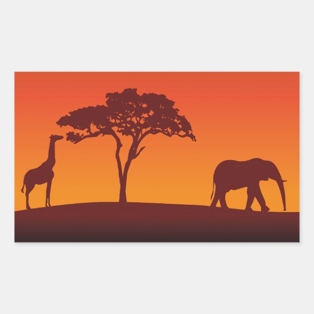 African Safari Silhouette - Sticker (Front)