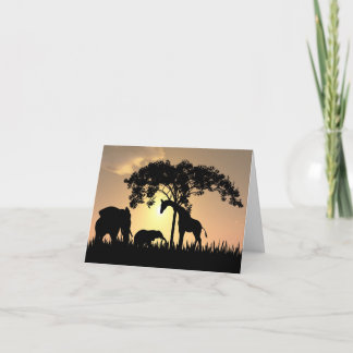 African safari sunset card