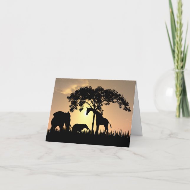 African safari sunset card (Front)