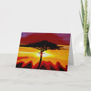 African Safari Sunset Card