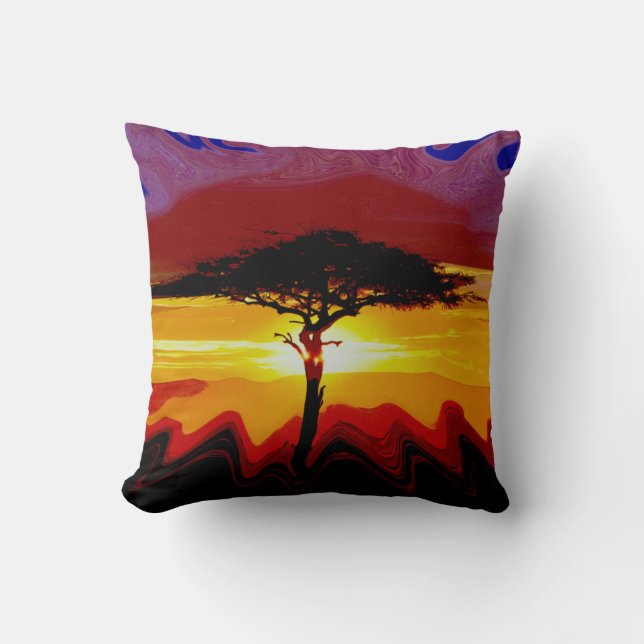 African Safari Sunset Cushion (Front)