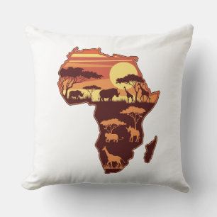 African Safari Sunset  Cushion