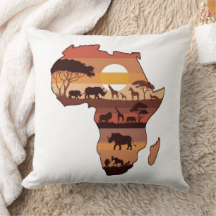 African Safari Sunset Cushion