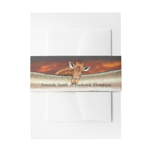 African Safari Sunset Envelope Band Invitation Belly Band