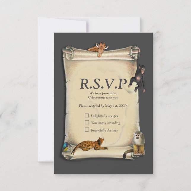 African Safari  Sunset RSVP Card (Front)