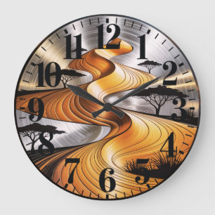 African Safari Sunset Silhouette Wall Clock