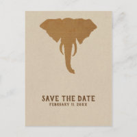 African Safari Vintage Elephant Save the Date
