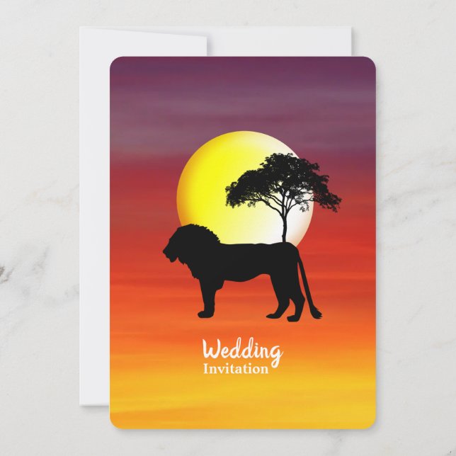 African Safari Wedding  Destination Invitation (Back)