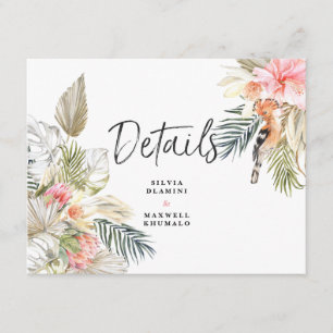 African Safari Wedding Guest Details Enclosure