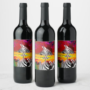 African Safari Zebra Dream Wine Label