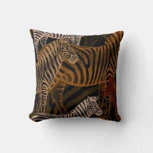 African Safari: Zebra Vintage Design Cushion