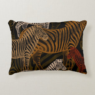 African Safari: Zebra Vintage Design Decorative Cushion