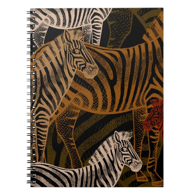 African Safari: Zebra Vintage Design Notebook (Front)