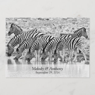 African Safari Zebra Wedding Invitation
