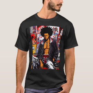 African Samurai Hip-hop Afro 90s Retro Chill Lofi T-Shirt