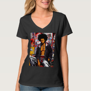 African Samurai Hip-hop Afro 90s Retro Chill Lofi T-Shirt