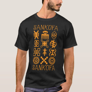African Sankofa Adinkra Symbols. Ghana  Black Prid T-Shirt