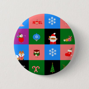 african santa claus colorblock 6 cm round badge