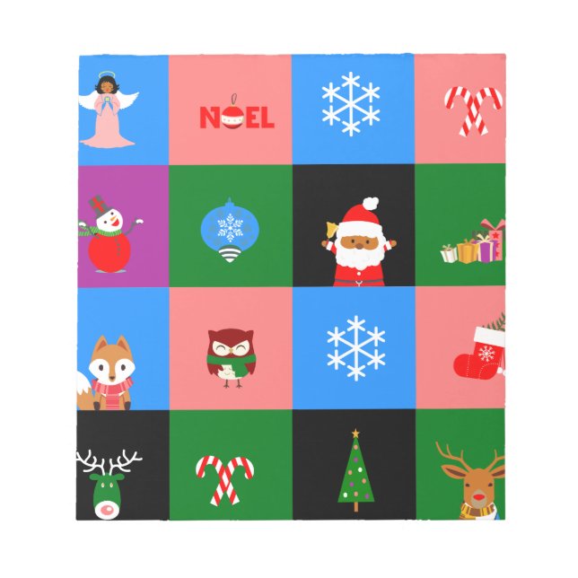 african santa claus colorblock notepad (Front)