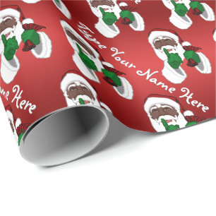 African Santa Clause Christmas Wrapping Paper 