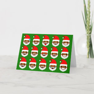 african santa emoji emoticons holiday card