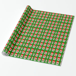 african santa emoji emoticons wrapping paper